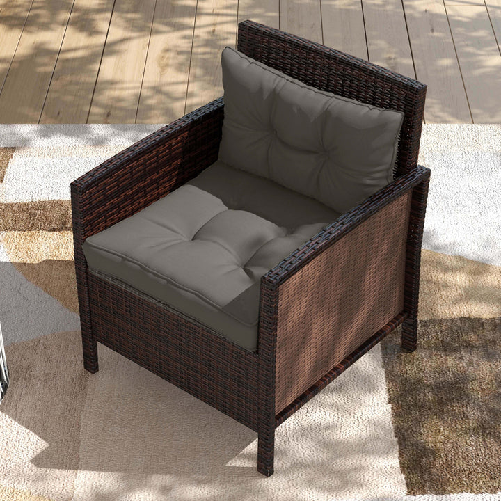 2-Piece Seat Cushions Back Pillows Replacement, Patio Chair Cushions Set for Indoor Outdoor, Charcoal Grey