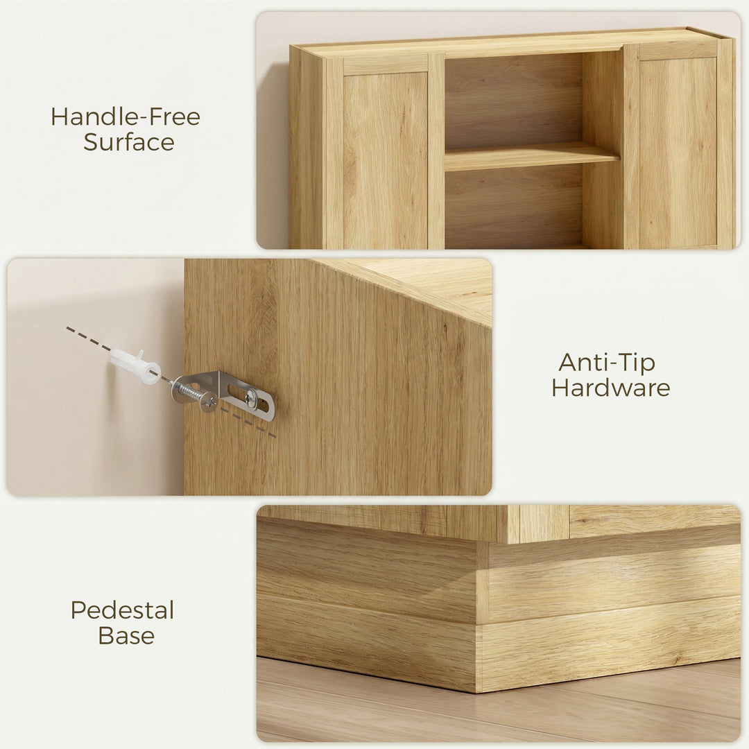 Sideboard Buffet Cabinet, 133 cm Storage Cabinet with 2 Open Shelves, 