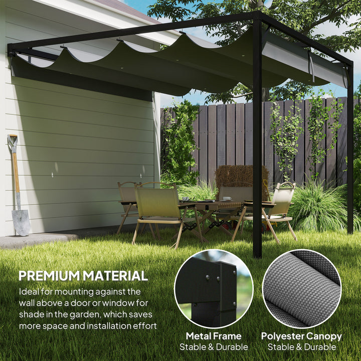 3 x 3 m Pergola, with Sliding Canopy - Grey