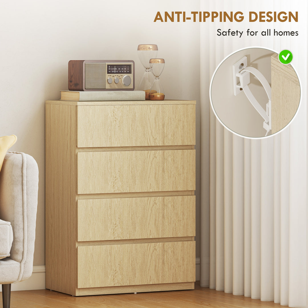 Chest of Drawers, 4-Drawer Storage Cabinets, Modern Dresser, Storage D