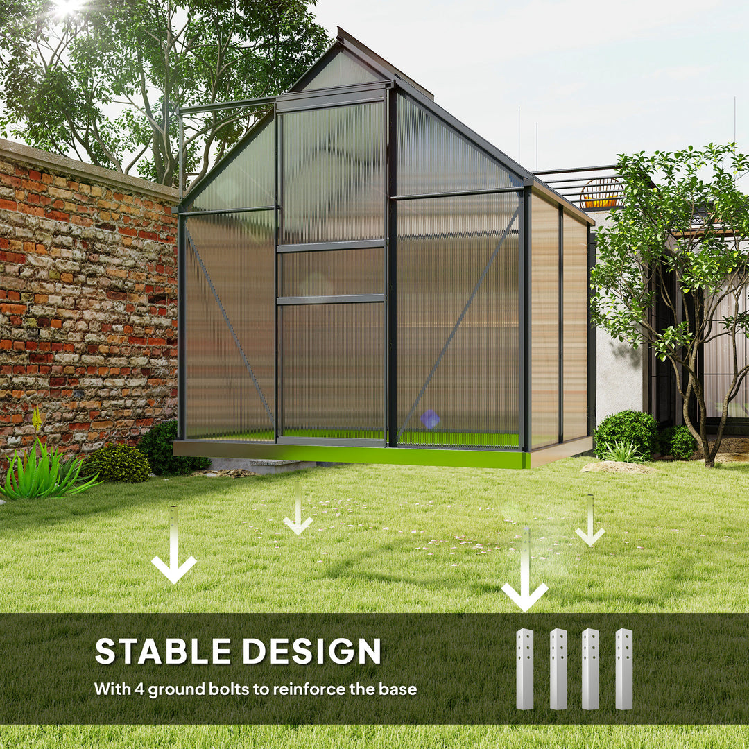 192.5 x 131cm Walk-In Polycarbonate Greenhouse