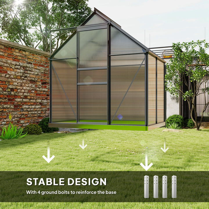 192.5 x 131cm Walk-In Polycarbonate Greenhouse