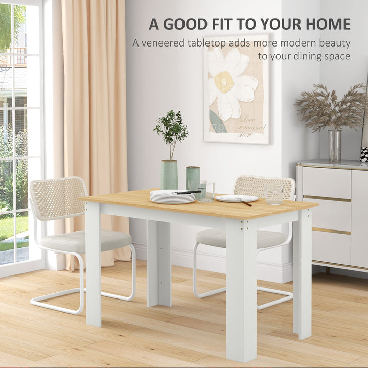 Dining Table for 4-6 People, Kitchen Table with Wood Effect for Dining