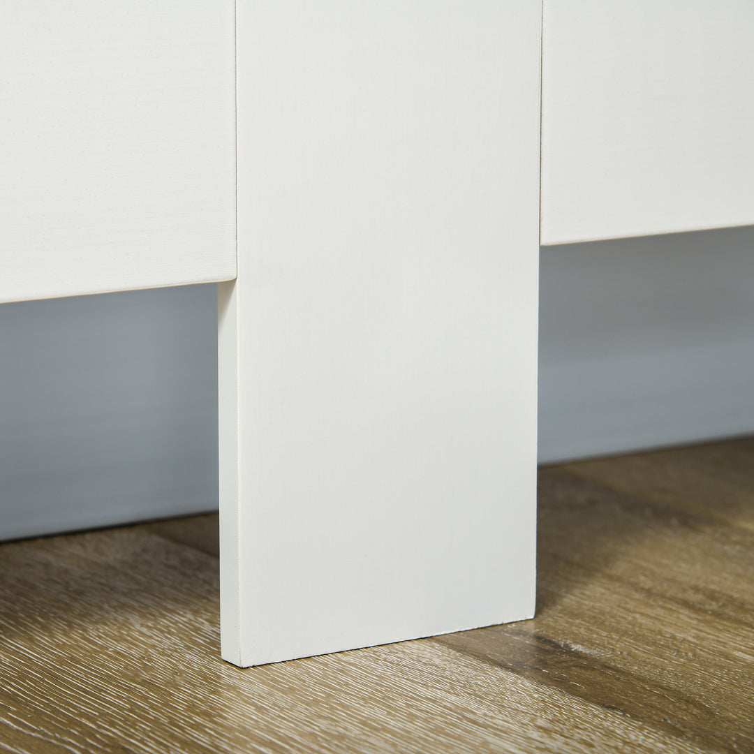 Slatted Radiator Cover Painted Cabinet MDF Lined Grill in White (172L x 19W x 81H cm)