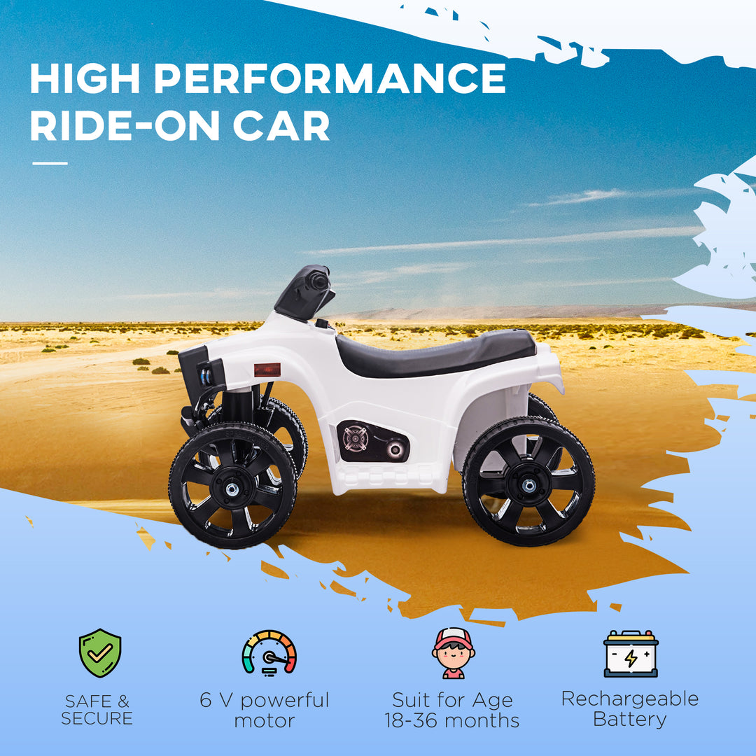 HOMCOM 6 V Kids Ride on Cars Quad Bike Electric ATV Toy Quad Bike for Toddlers w/ Headlights Battery Powered for 18