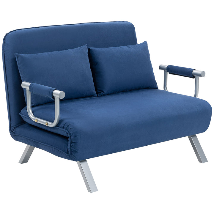 Two-Seater Click-Clack Sofa Bed - Dark Blue