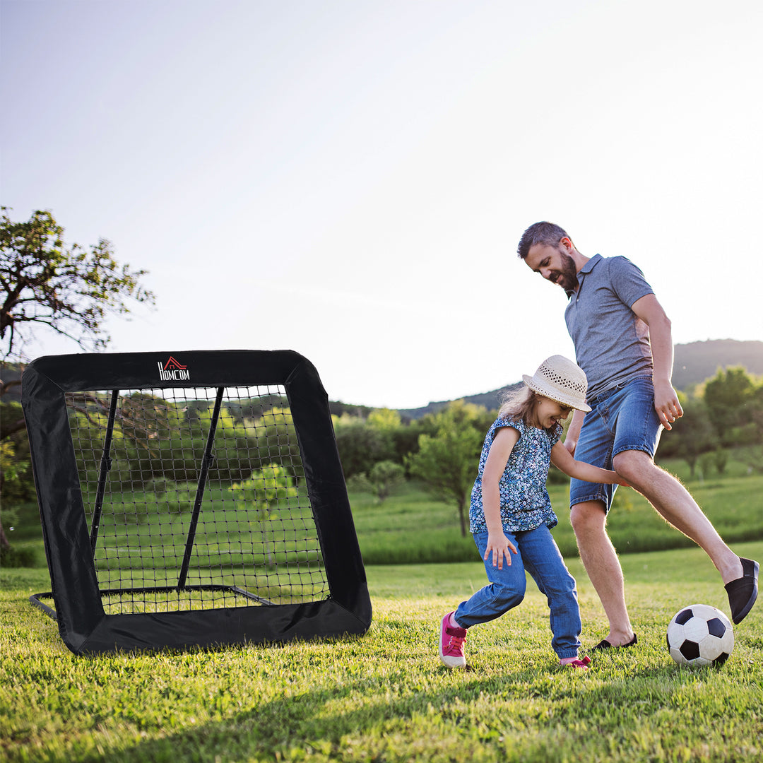 HOMCOM Football Rebounder Net, Adjustable Pitch Back Training Goal, Quick Fold for Easy Storage, Black | Aosom UK