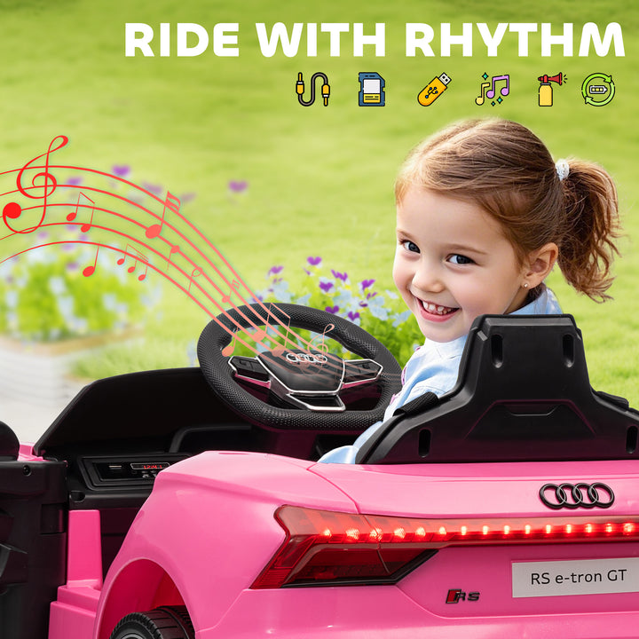 Audi Licensed 12V Kids Electric Ride-On, with Remote Control, Suspension System, Lights, Music, Motor - Pink