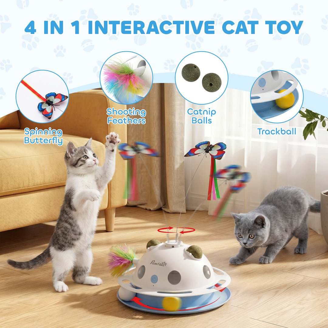 4-in-1 Interactive Cat Toys for Indoor Cats Adult with Spinning Butter