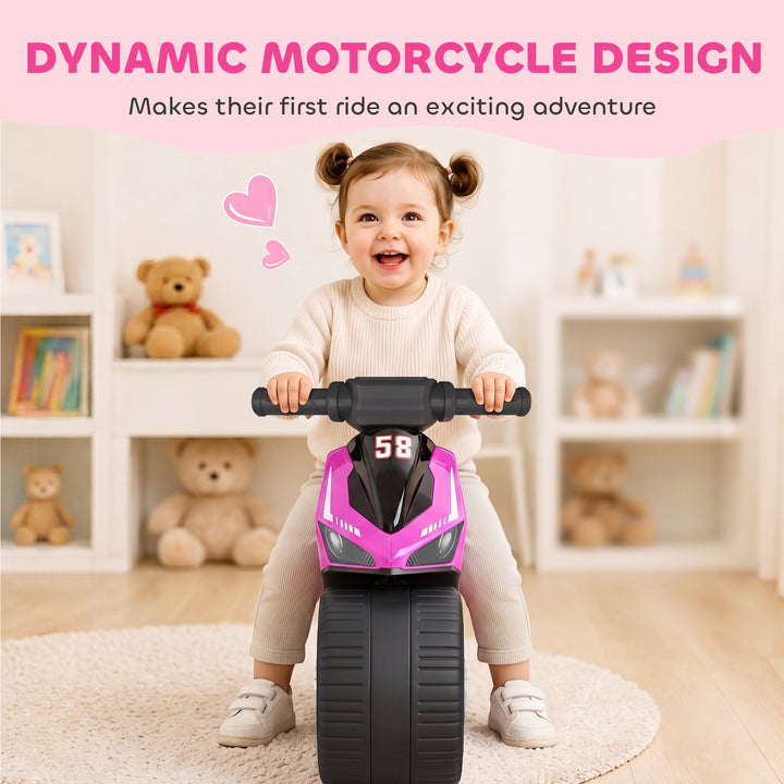Balance Bike with Music Extra-Wide Wheels Toddler Bike for Boys Girls 