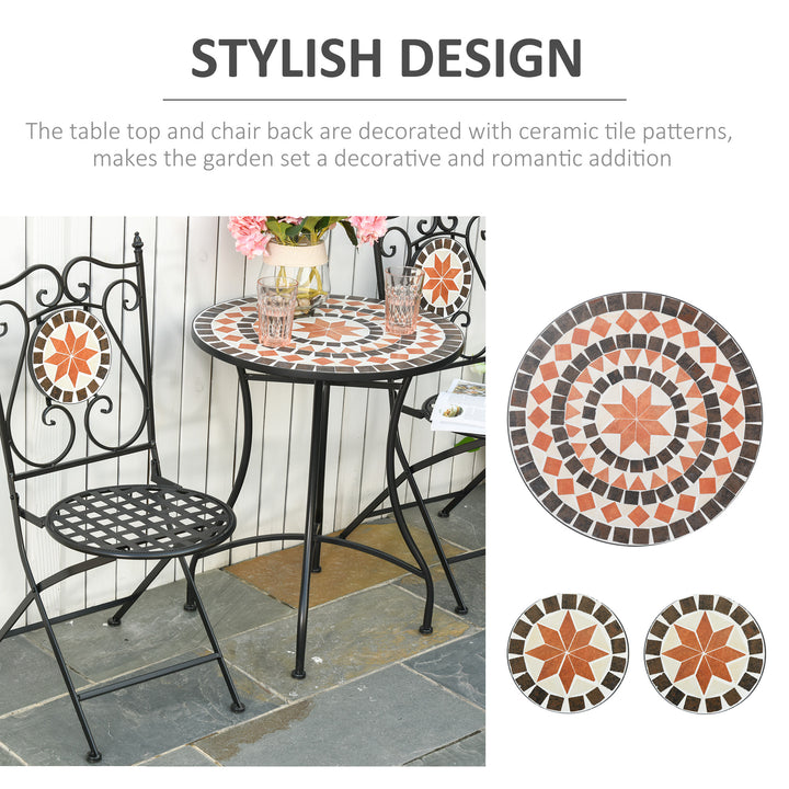 Three-Piece Mosaic Bistro Table Set - Multicoloured