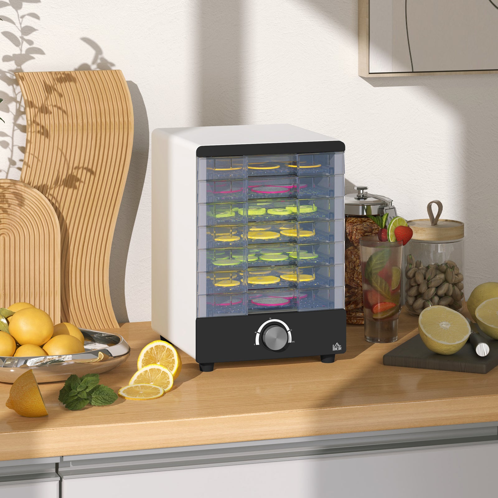 Seven Tray, 40-70°C Food Dehydrator - White