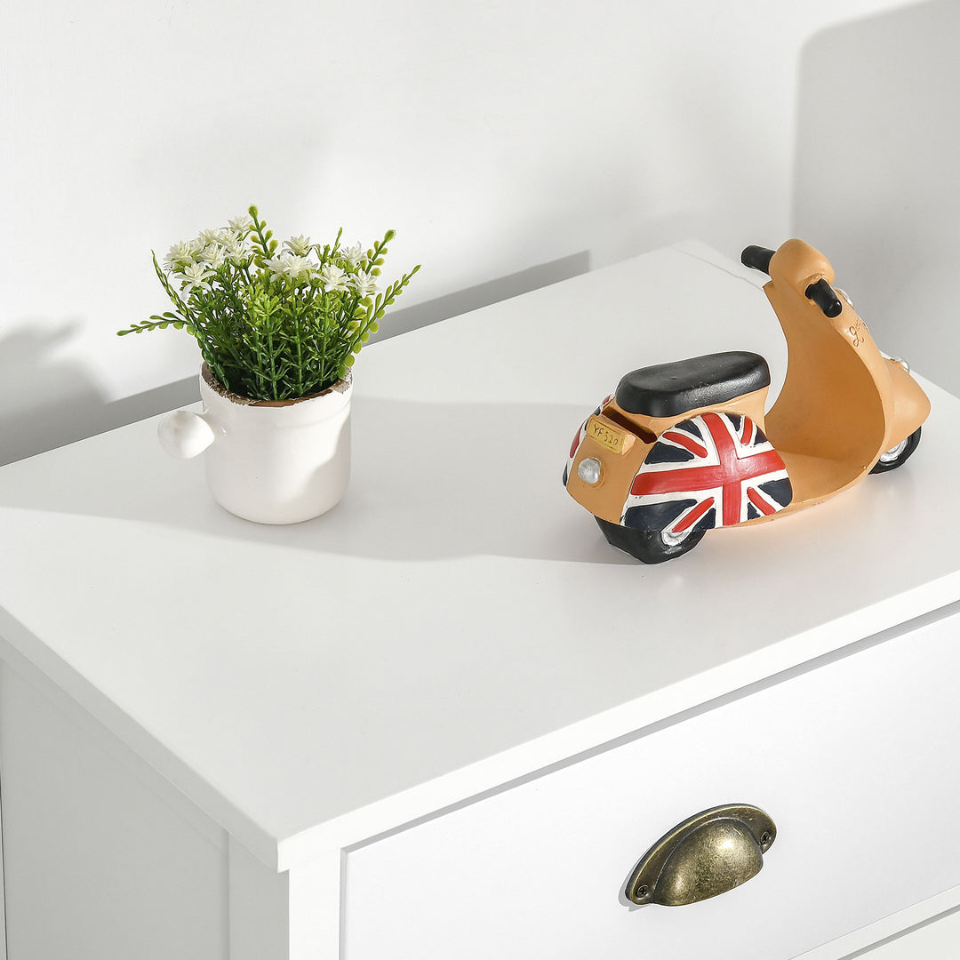 MCL Slim Storage Cabinet Organiser, Chest of Drawers, 5-Drawer Dresser with Metal Handle for Living Room, Bedroom, Blue