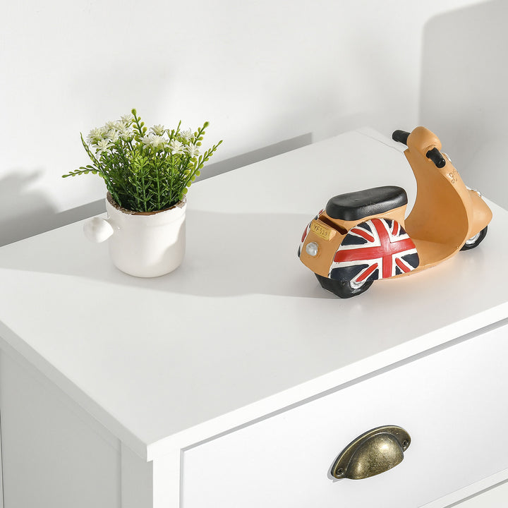 MCL Slim Storage Cabinet Organiser, Chest of Drawers, 5-Drawer Dresser with Metal Handle for Living Room, Bedroom, Blue