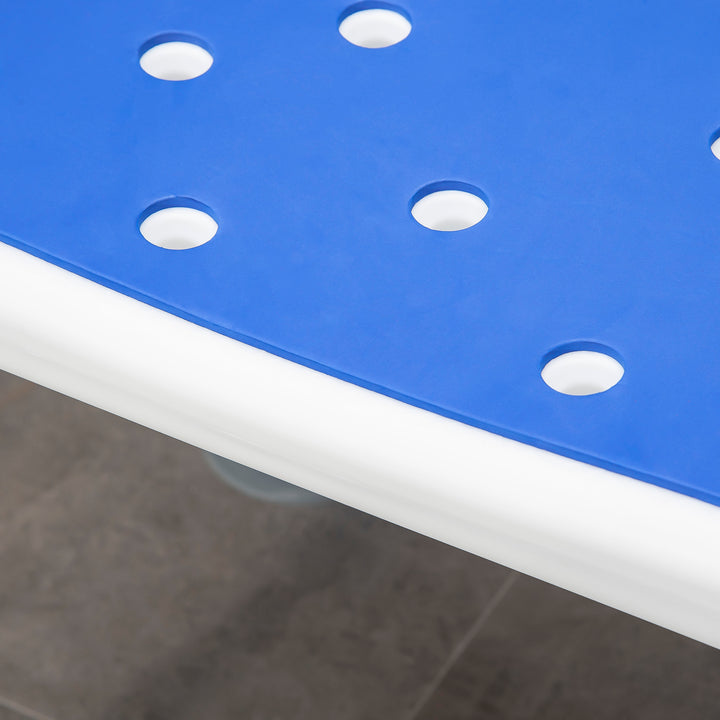 MCL EVA Padded Shower Chair for the Elderly and Disabled, Height Adjustable Shower Stool with Back and Arms, 4 Suction Foot Pads, Blue