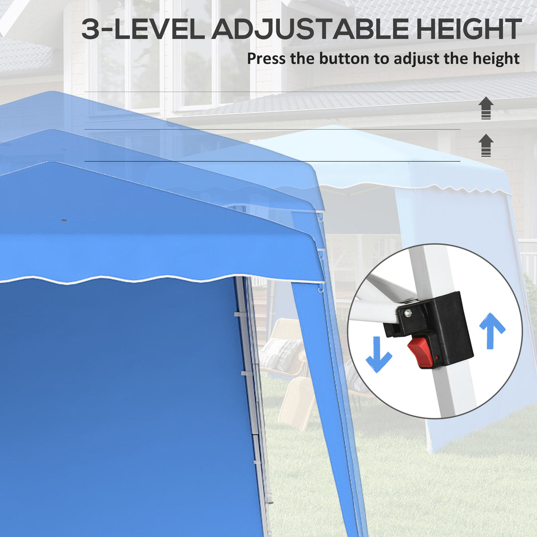 2.4 x 2.4m Two Wall Pop Up Gazebo - Blue
