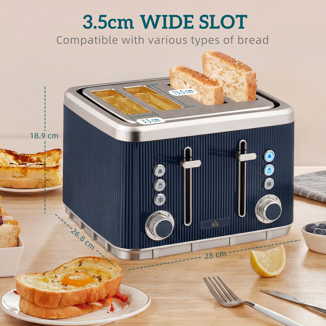 Electric Stainless Steel Kettle and Toaster Set, 3000W 1.7L UK Strix T