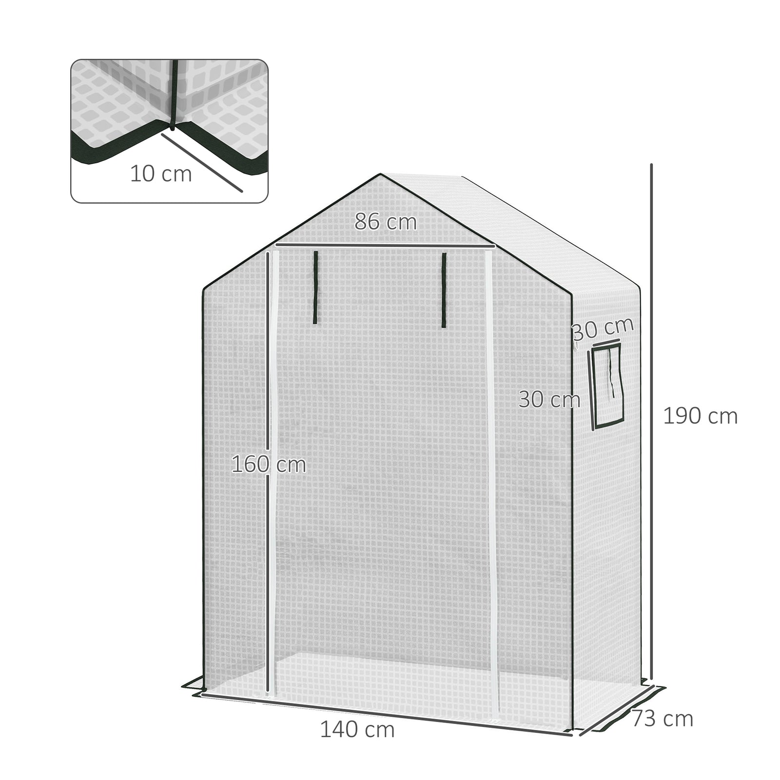 Greenhouse Cover Replacement Walk-in PE Hot House Cover with Roll-up D