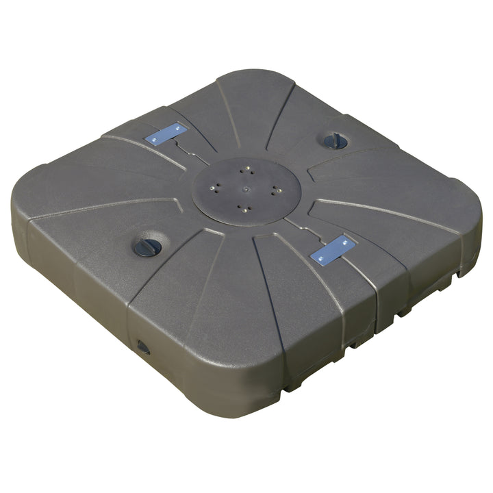 Square Cantilever Patio Parasol Base Water or Sand Filled Stand with Wheels Heavy-Duty, Coffee