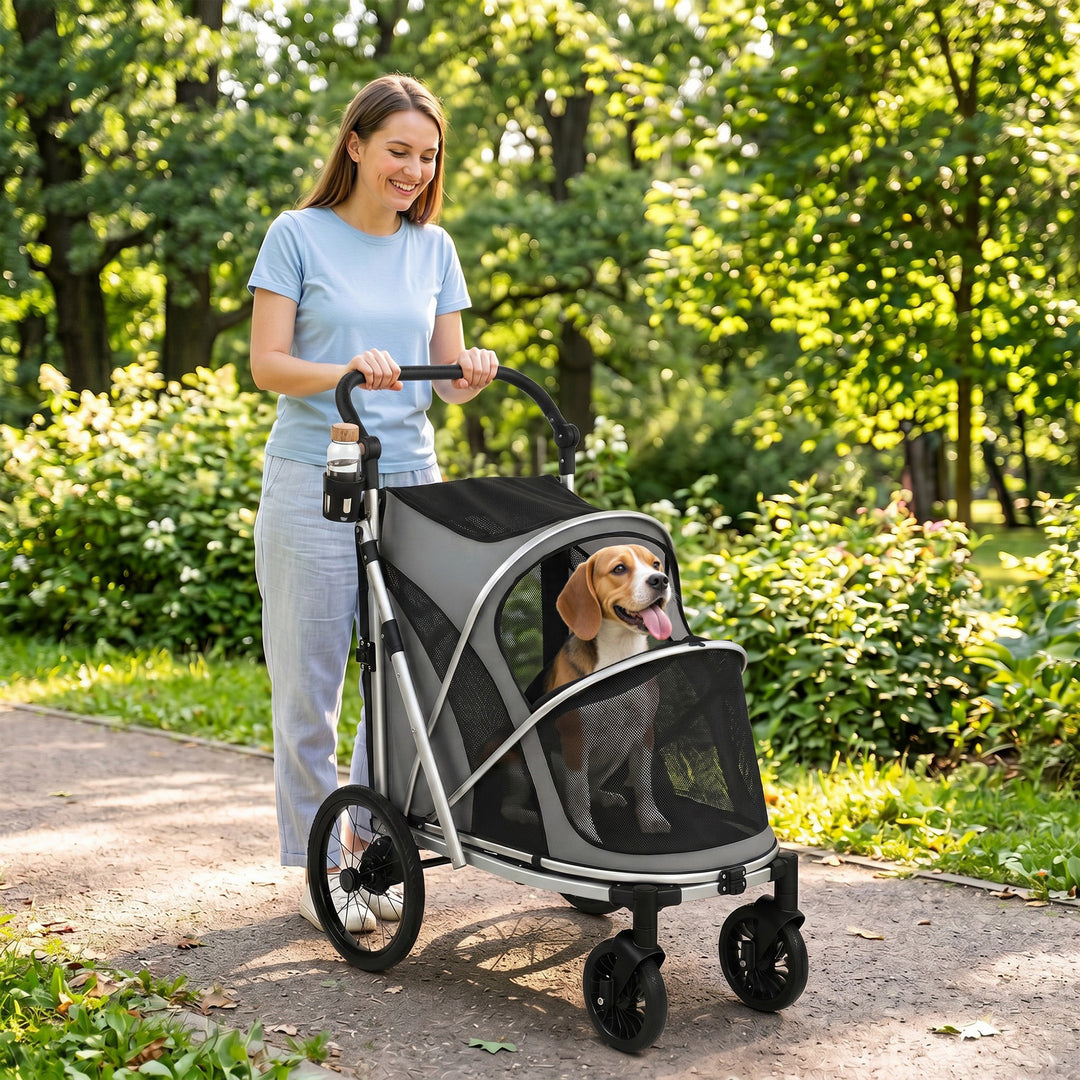 Dog Stroller, Easy Folding Pet Stroller for Small and Medium Dogs with