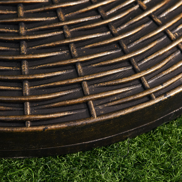 25 kg Plastic and Cement Rattan Pattern Parasol Base - Antique Bronze