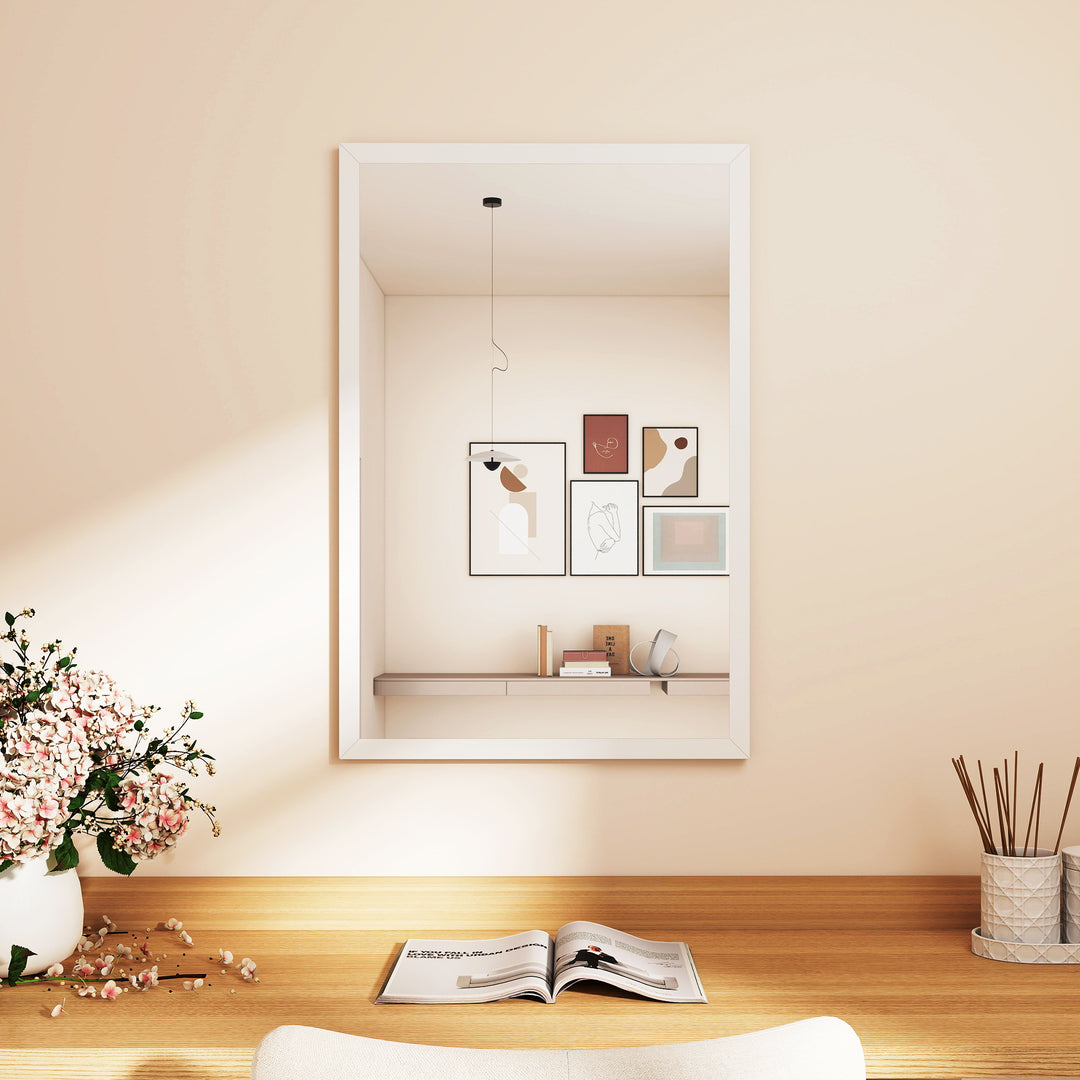 Wall Bathroom Mirror, 60 x 40 cm Wall-Mounted Mirror for Living Room, 
