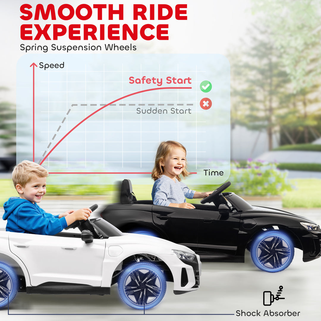 Audi Licensed 12V Kids Electric Ride-On, with Remote Control, Suspension System, Lights, Music, Motor - Black