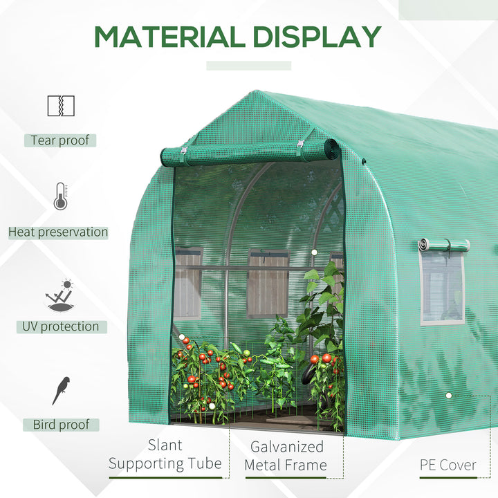 MCL Polytunnel Greenhouse with Windows and Door, Walk in Greenhouse for Garden, Backyard (4 x 2 M)