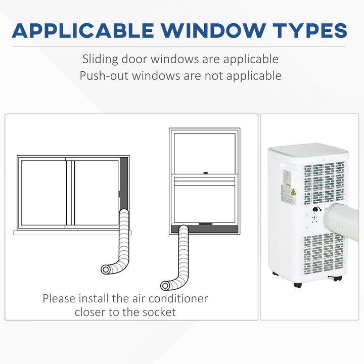 HOMCOM 7000 BTU Mobile Air Conditioner Portable AC Unit for Cooling Dehumidifying Ventilating w/ Remote Controller, LED Display, Timer | Aosom UK