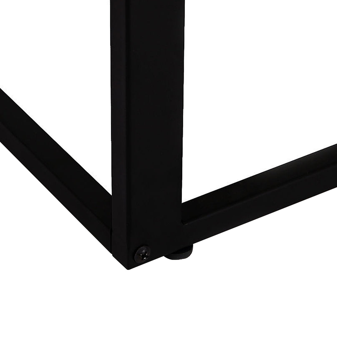 MCL C-Shaped Side Table, Sofa End Table with Metal Frame, Accent Couch Table for Living room, Bedroom, Walnut and Black