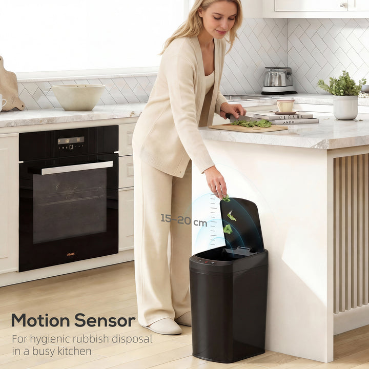 12L Sensor Bin, Automatic Touchless Motion Sensor Kitchen Bin with Fingerprint Resistant Stainless Steel