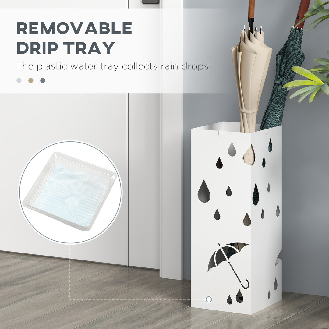 Six-Umbrella Steel Holder Stand - White