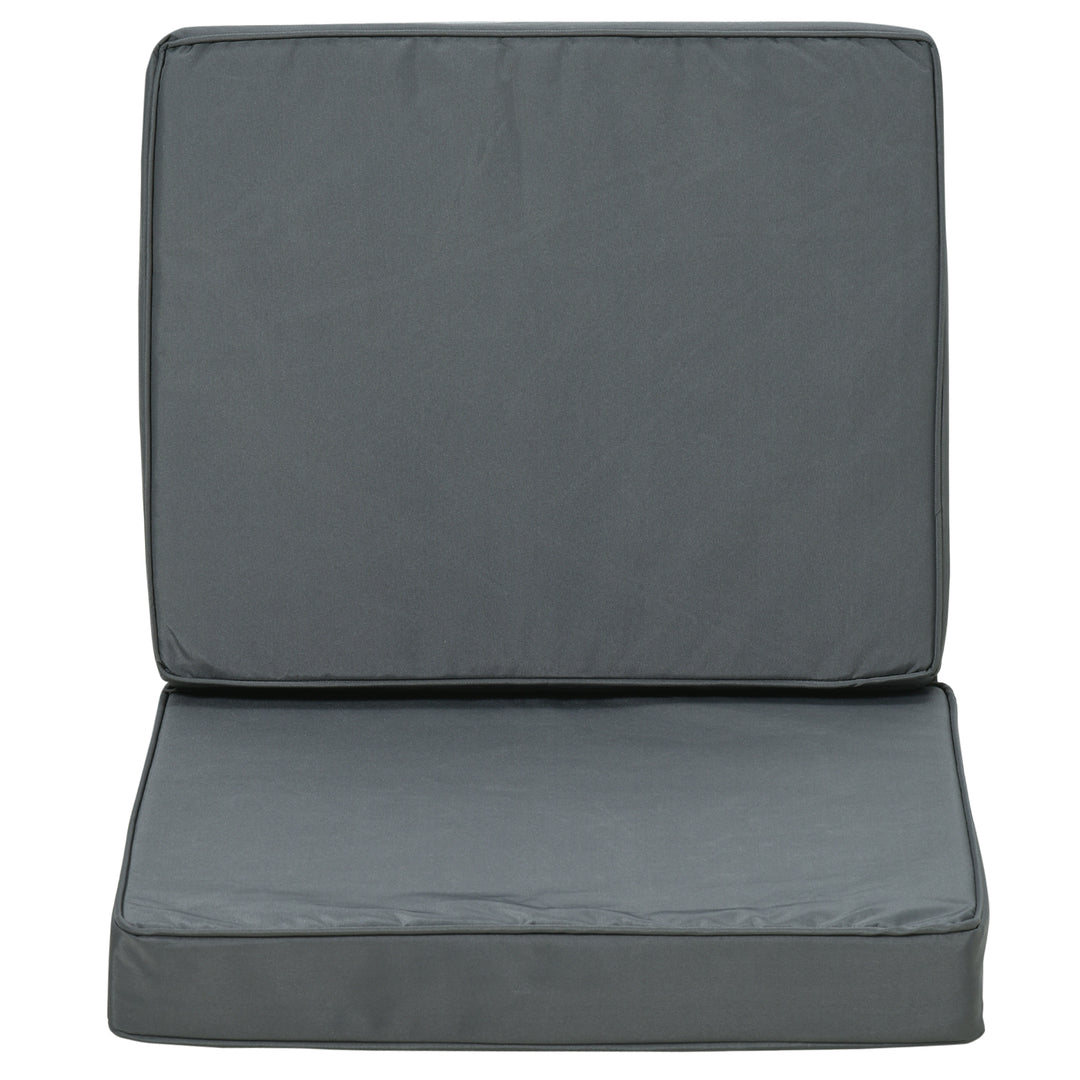 Outsunny Set of 2 Garden Seat and Back Cushion Set, Replacement Cushions for Outdoor Furniture with Seat Cushion and Back Cushion, Dark Grey