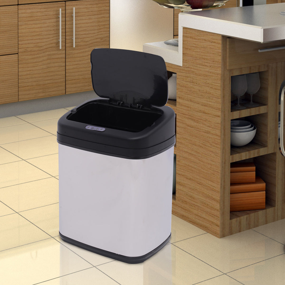 HOMCOM 20L LUXURY Automatic Sensor Dustbin Kitchen Waste Bin Rubbish Trashcan Auto Dustbin Stainless Steel with Bucket 33*25*42.5CM | Aosom UK