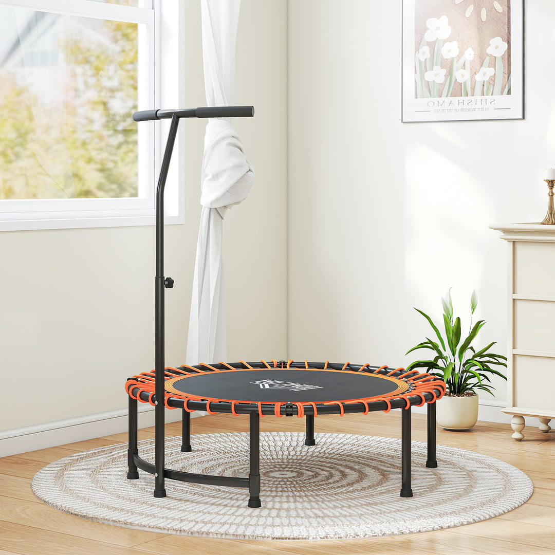 Mini Round Steel Frame Trampoline w/ Adjustable Handle, Orange