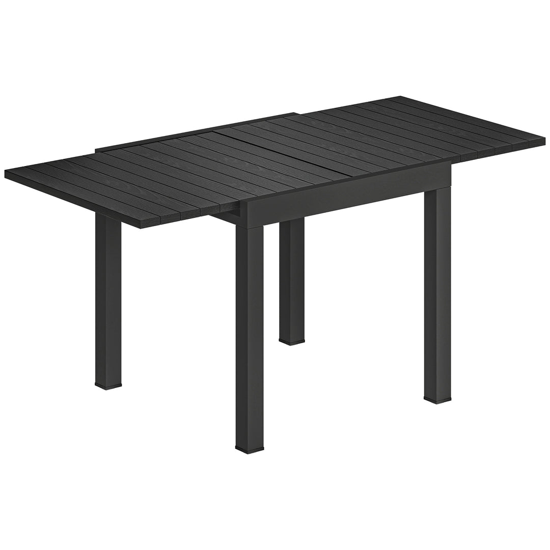 Extending Garden Table for 4-6, Aluminium Outdoor Dining Table with Fa