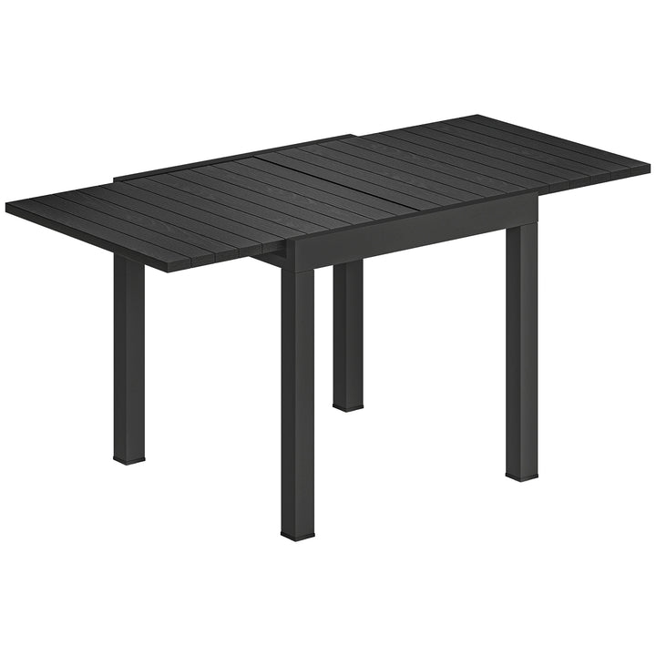Extending Garden Table for 4-6, Aluminium Outdoor Dining Table with Fa