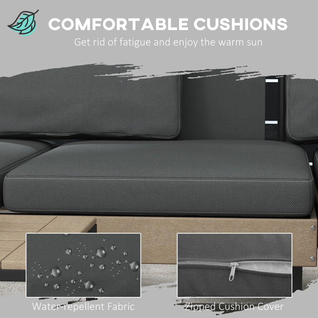 Three-Piece 'L' Garden Sofa Set - Grey