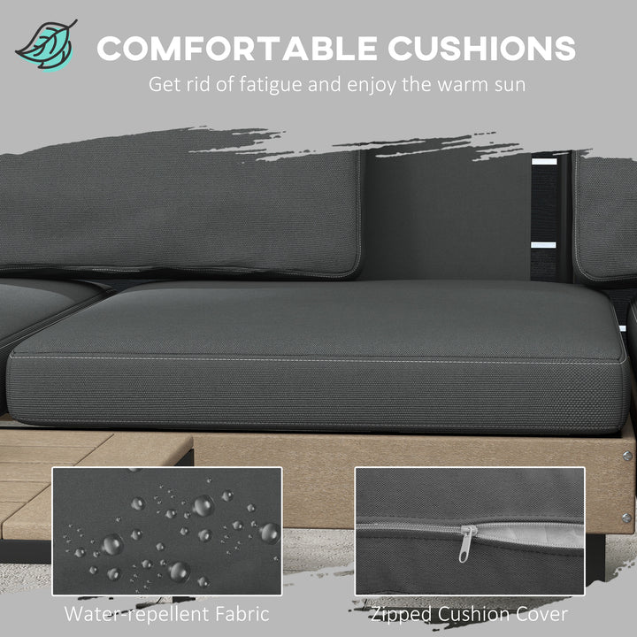 Three-Piece 'L' Garden Sofa Set - Grey