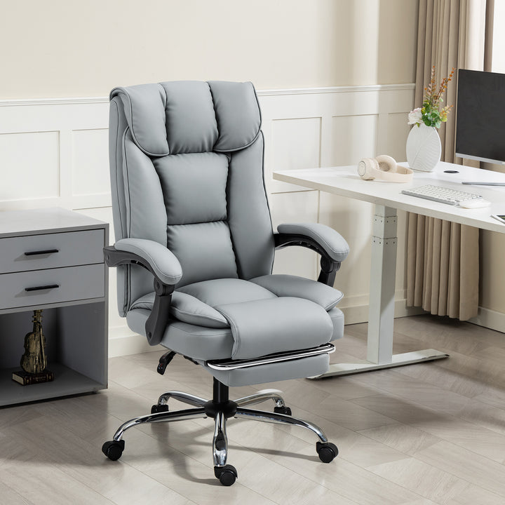 155° Reclining Faux Leather Swivel Office Chair