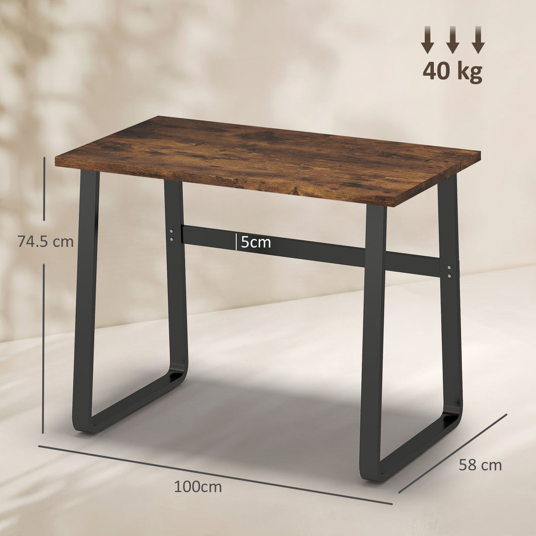 Industrial Writing Desk With Metal Legs, 100 x 58 x 74.5cm, Rustic Bro