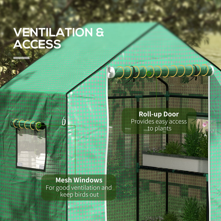Greenhouse Cover Replacement Walk-in PE Hot House Cover with Roll-up D