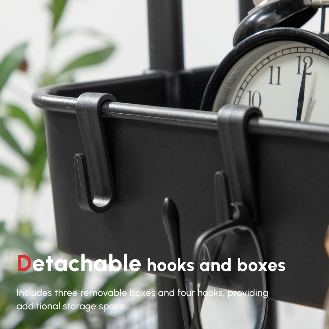 MCL Three-Tier Home Trolley, with Handle and Wheels - Black