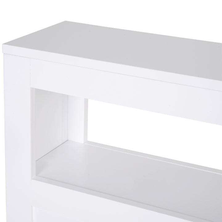 HOMCOM MDF Narrow Rolling Bathroom Side Cabinet White | Aosom UK