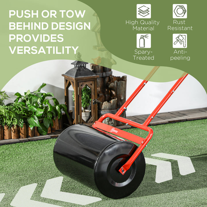 38L Fillable Cylinder Steel Lawn Roller - Red