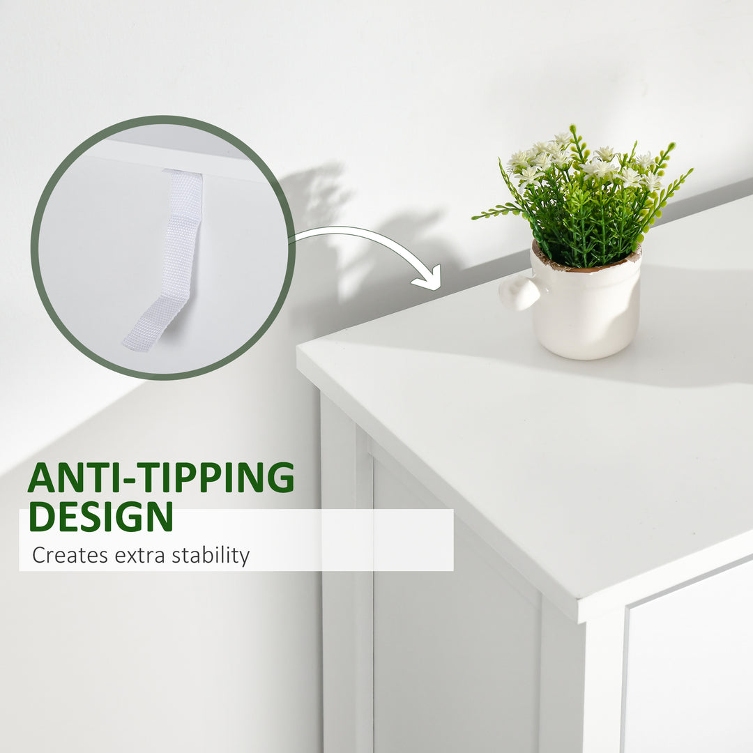 MCL Slim Storage Cabinet Organiser, Chest of Drawers, 5-Drawer Dresser with Metal Handle for Living Room, Bedroom, Blue