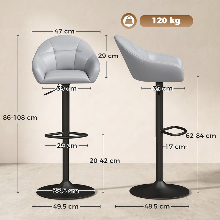 Bar Stools Adjustable Heights Breakfast Bar Stools Backrest Armrests S