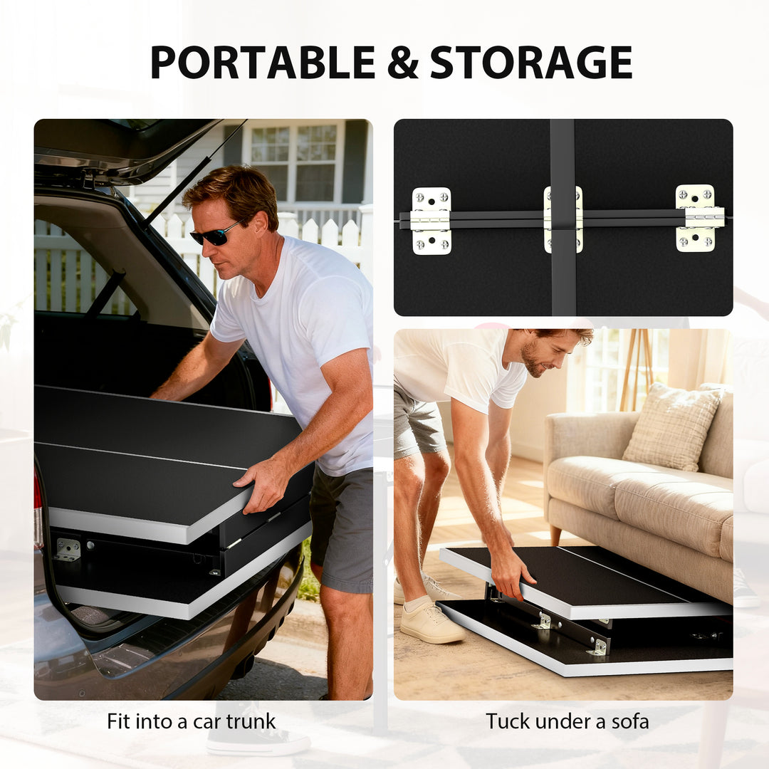 5ft Mid-Size Table Tennis Table, Ping Pong Table with Net, 2 Table Ten