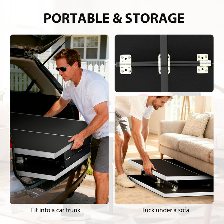 5ft Mid-Size Table Tennis Table, Ping Pong Table with Net, 2 Table Ten