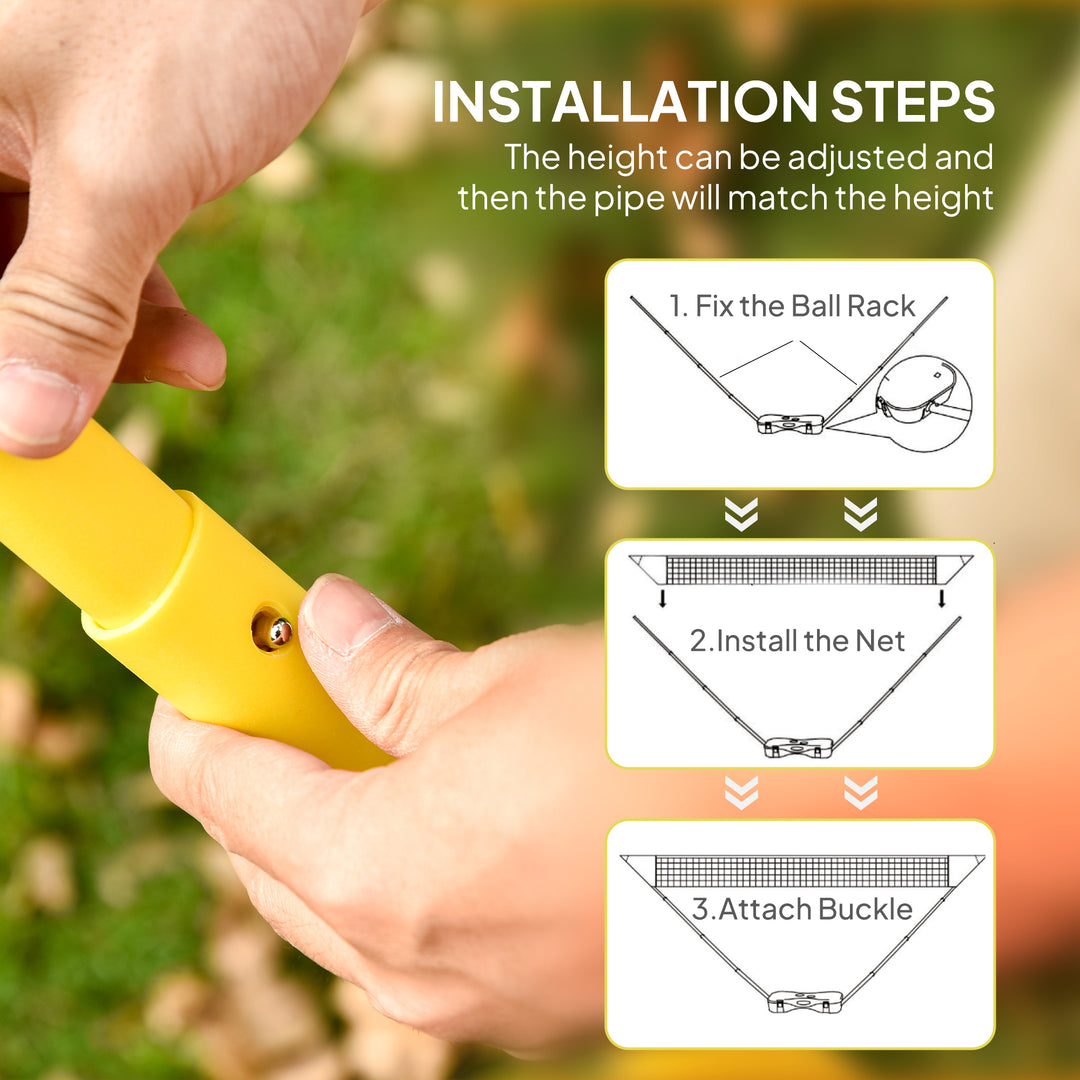 MCL 2.8m Portable Folding Badminton Net Set with 4 Badminton Rackets and 2 Nylon Shuttlecocks, for Adults Kids Indoor Outdoor Exercise Training